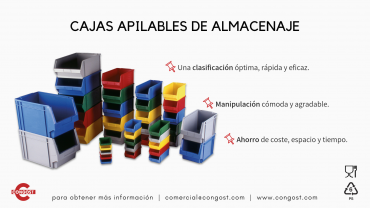 Cajas apilables de almacenaje