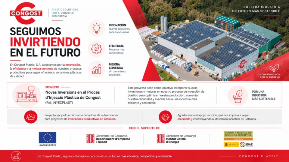 Congost Plastic impulsa nuevas inversiones para mejorar la eficiencia de su proceso de inyección