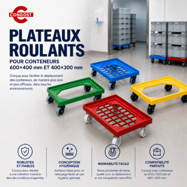 Plateaux roulants dans l&rsquo;industrie alimentaire : hygiène, sécurité et efficacité dans la manutention