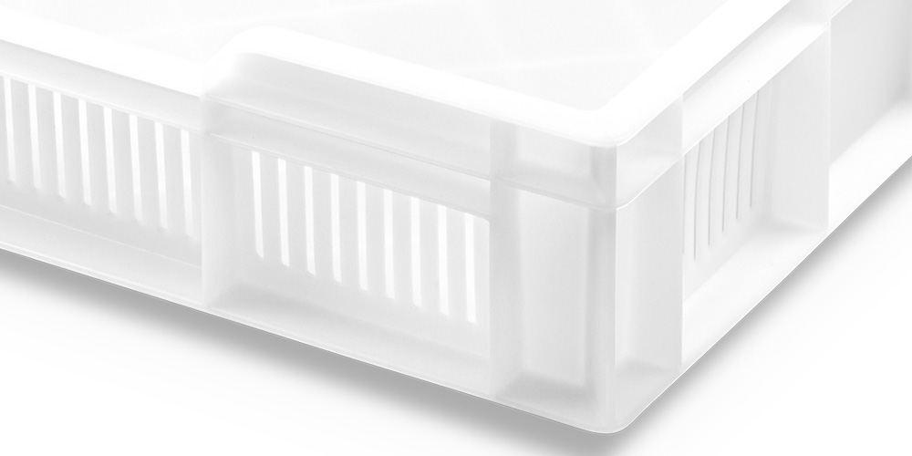 Euro Stackable Container with Perforated Walls and Solid Base