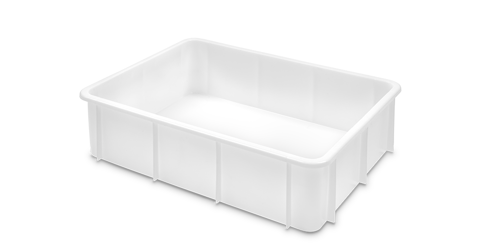 Stackable Container with Curved Lips and Reinforced Base