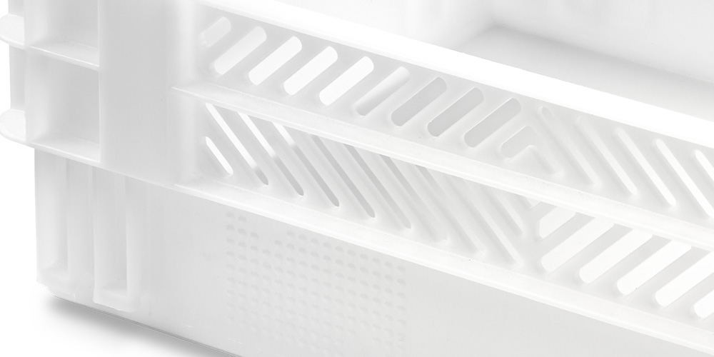 Euro-Drehstapelbehälter Seiten halb durchbrochen und Boden geschlossen