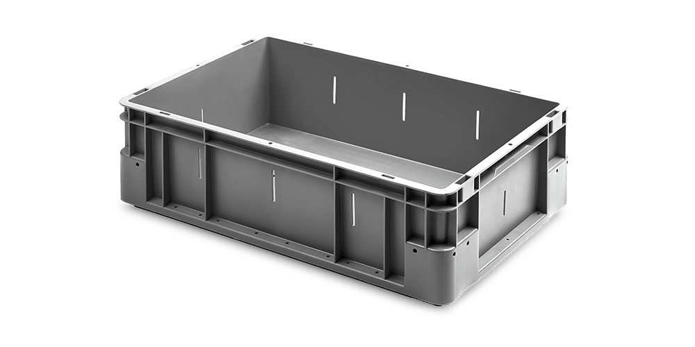 Euro Stackable Solid Container with Reinforced Walls and Base