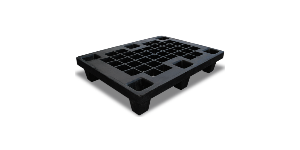 Kunststoffpalette 800x600, offenen Deck, nestbar, 6 Füße