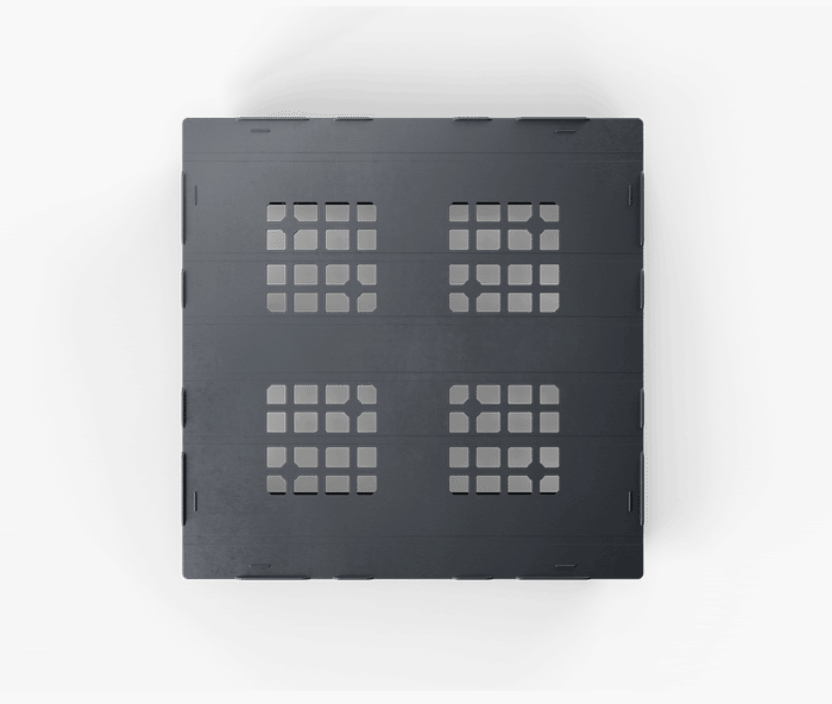 Palet 1200x1200, perforado, 3 travesaños