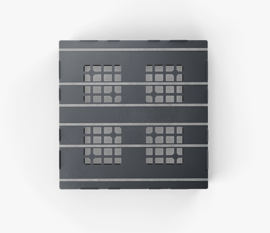 Palet 1140x1140, perforado, 6 travesaños