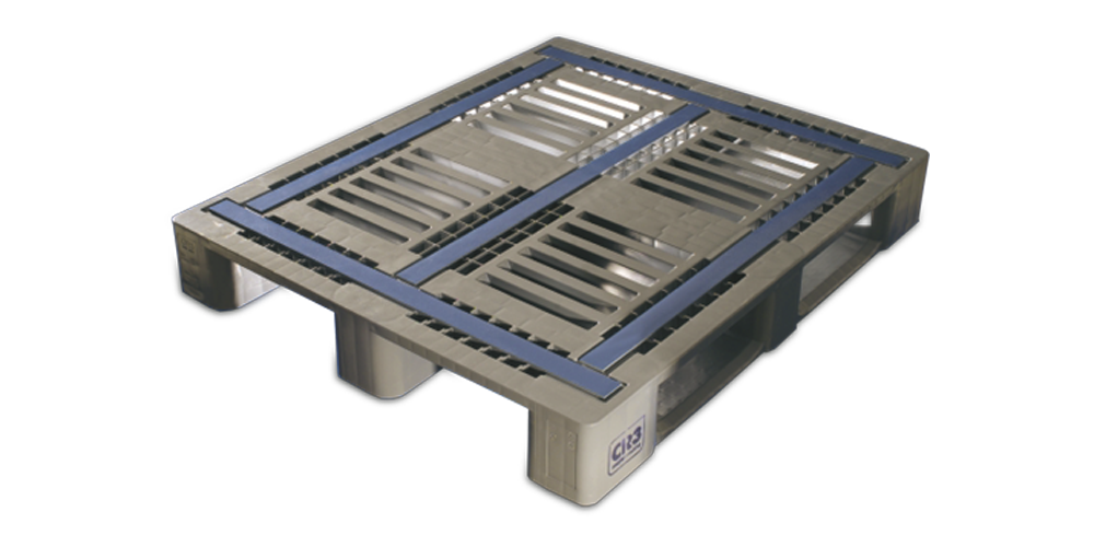 Palet 1200x1000, perforado, 3 travesaños