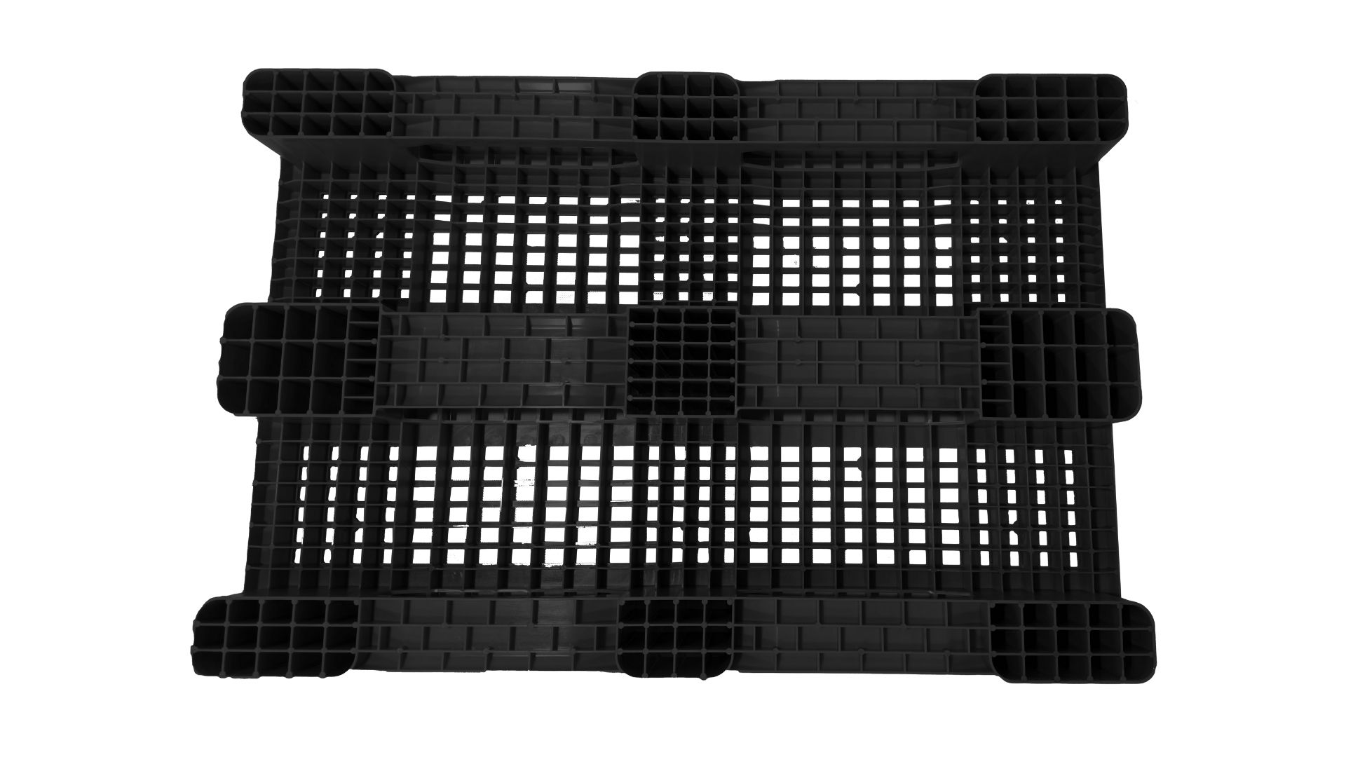 Kunststoffpalette 1200x800, offenes Deck, 3 Kufen