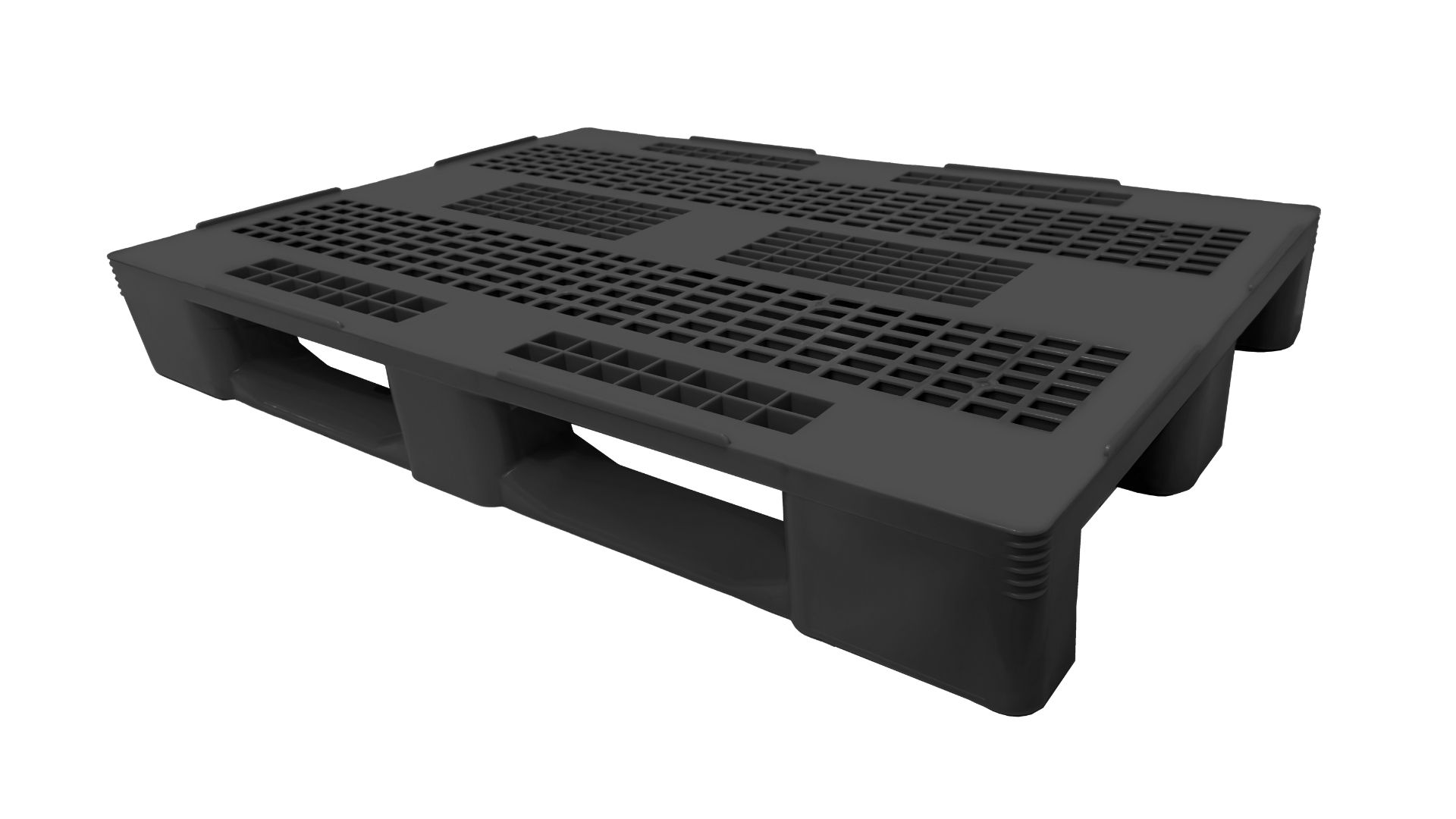 Kunststoffpalette 1200x800, offenes Deck, 3 Kufen