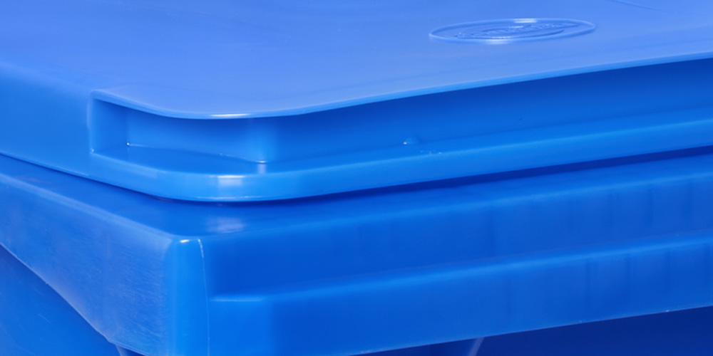 Abfalltonne mit Deckel 120 Liter und Rollen D. 200 mm.