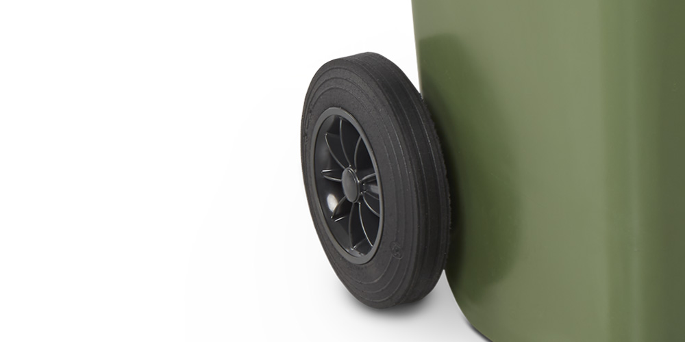 Abfalltonne mit Deckel 60 Liter und Rollen D. 200 mm.